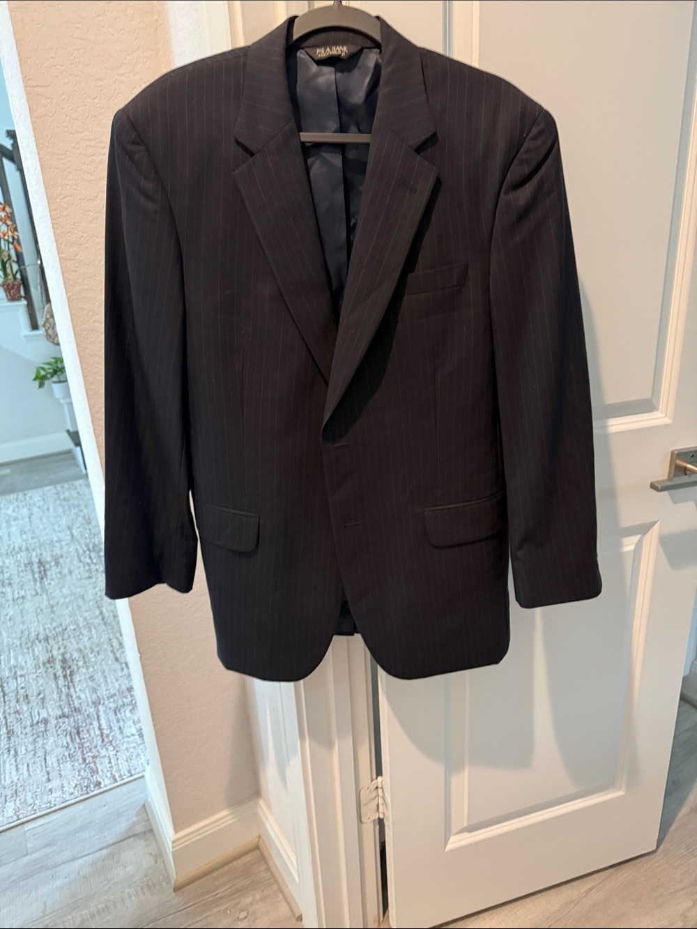 Haggar Dark Navy Pinstripe Suit Jacket